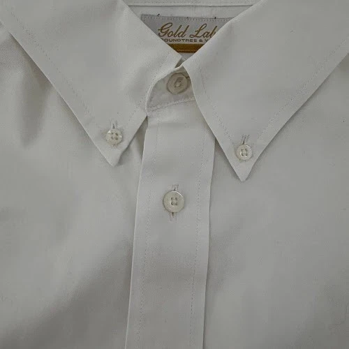 Camisa con botones Roundtree and Yorke Gold Label para hombre grande 18 1/2 36 blanca Foto 3 de 4