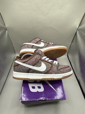 Authentic 2022 Nike SB Dunk Low Pro Paisley Brown Men Size 9 Very Clean