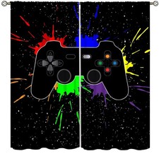 Gaming Curtains for Boys Bedroom,Kid Gamer Video Game Room Decor Controller M...