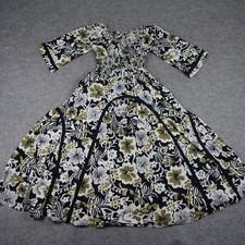 Free People Dress Womens Medium Black Floral Bohemian Dixie Maxi Kimono Sleeve