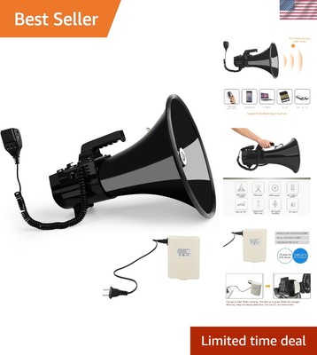 Heavy Duty 75W Professional Megaphone Bullhorn Speaker with Built-in Micropho...