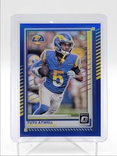 TUTU ATWELL 2025 DONRUSS OPTIC FOOTBALL BLUE PRIZM RAMS #136 /249 Q5849