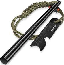 Large Ferro Rod Fire Starter Ferrocerium 6" X 3/8", Rod Drilled Survival Fire