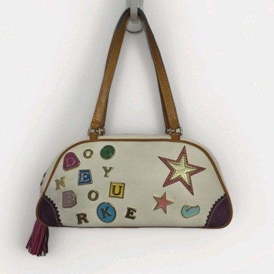 Vintage Dooney & Bourke x Lindsay Lohan White Y2K Shoulder Charm Bag Rare!