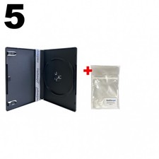 5 STANDARD Black Single DVD Cases 14MM Machinable Quality 100 OPP Bags
