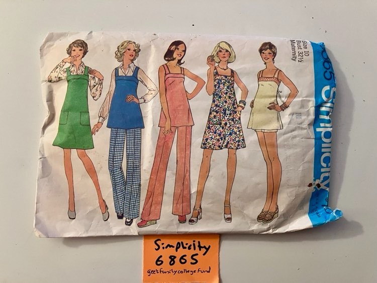 Simplicity 6865 Vintage Misses’ Maternity Dress Jumper Top Pants Shorts Sz 10