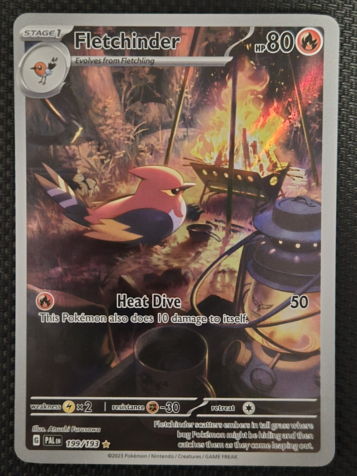 Fletchinder 199/193 NM Paldea Evolved Illustration Rare Pokemon TCG English
