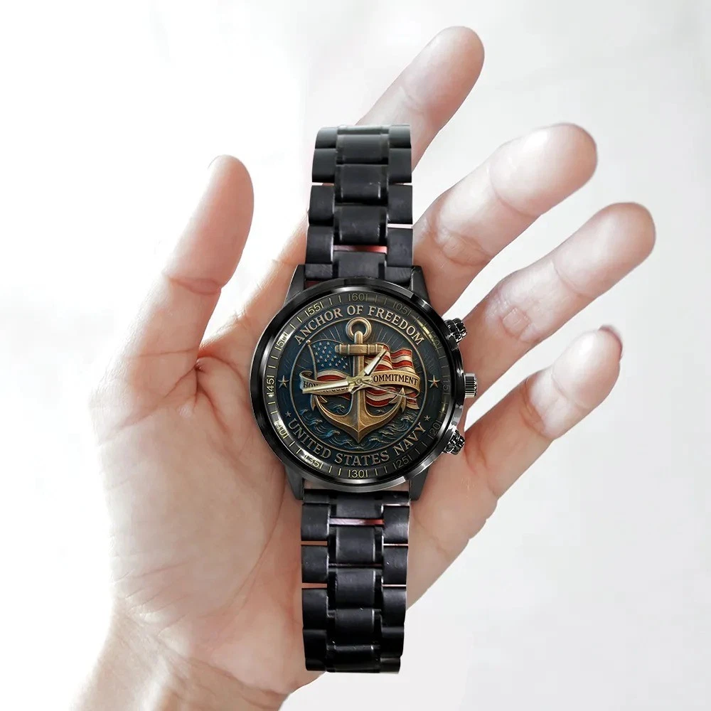 US Navy Black Stainless Steel Watch