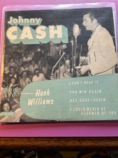 JOHNNY CASH 45 RPM     SINGS HANK WILLIAMS  ORIGINAL    FREE  🚐