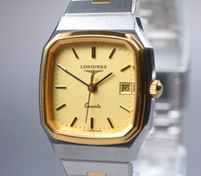 Rare Vintage Near MINT Longines 111 1632 Gold Square Quartz Womens Watch JAPAN