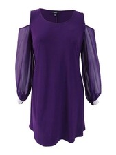 MSK Women's Embellished Cold-Shoulder Cocktail Dress (6, Plum) 888134823784
