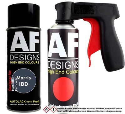Spraydosen Griff Set für Morris IBD Monogram Moody Blue Perl Basislack Klarlack 