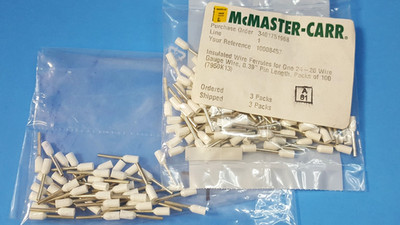 146Pcs- Insulated Wire Ferrules, McMaster, 7950K13, for One 24-20 Gauge Wire