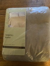 Light Tan Colored Twin Full Blanket 72  X 90  100 Polyester New In Packaging  