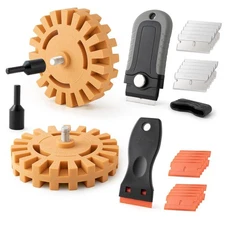 Gomake Decal Remover Eraser Wheel Tool Kit with Drill 2 Pack Slotted, Mix 