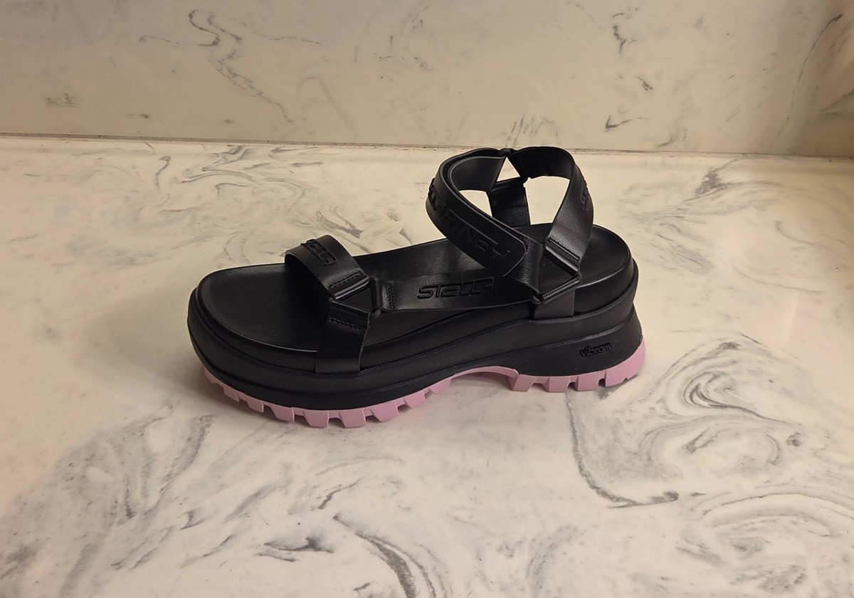 New! Stella McCartney 'Trace' Sandals Black Womens Size 9 US 39