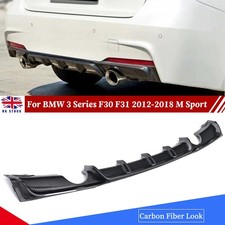 FOR BMW 3 SERIES F30 F31 REAR DIFFUSER CARBON FIBRE LOOK M PERFORMANCE BUMPER UK