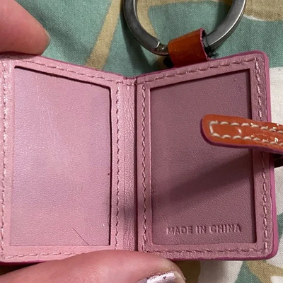 Vintage Y2K Early 2000s Coach Pink Leather Picture Frame Keychain