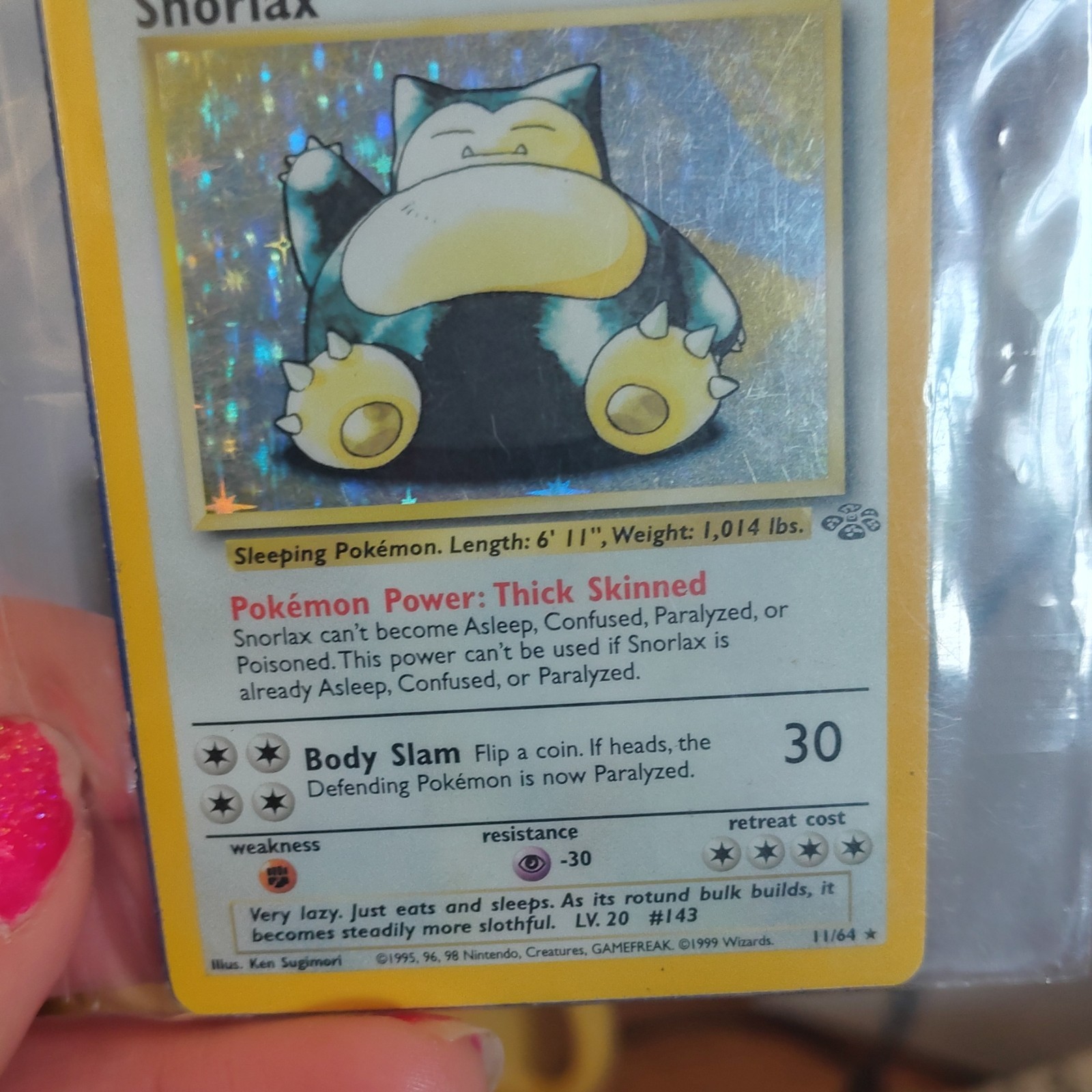 Wizards Snorlax 11/64 Jungle Holo Rare Unlimited ENG 1999 Pokémon TCG