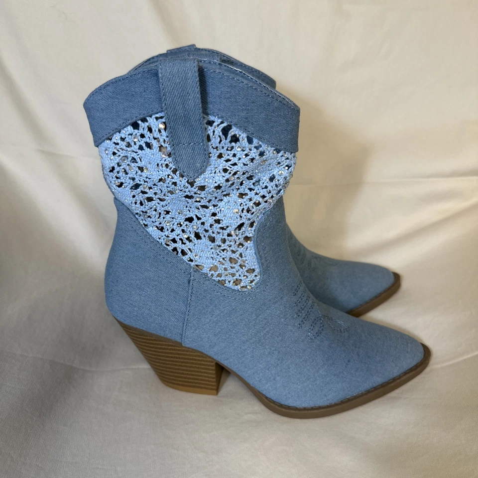 Botines Forever Denim de encaje talla 8 Foto 2 de 4