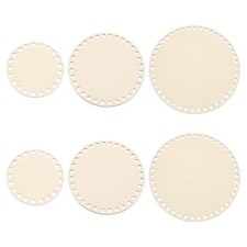 4"/6"/8" Dia Crochet Basket Bottom, 6Pcs Round Blank Crochet Base, Woody