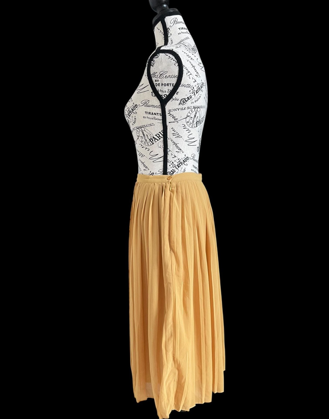 Comme Toi Chiffon Knife Pleated Chiffon Midi Skirt Camel Tan Size M image 2