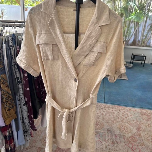 Free-people Women's Cream and Tan Dress