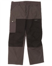 Jack Wolfskin Mens Straight Cargo Trousers W40 L33 Grey Colourblock DW20