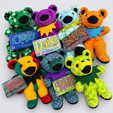 Grateful Dead 7 Bean Bears Series 3 Set Lot of 7, Liquid Blue, Rare with tags