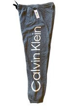 Calvin Klein Performance Charcoal Gray White active sweat pant jogger L NWT