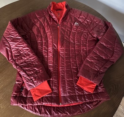 Odlo Zero Weight Logic PUFFER Windproof Zip Pro Jacket WOMEN S MEDIUM Red