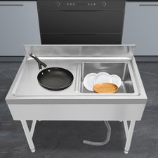 Freestanding Stainless Steel Sink Commercial Restaurant Sink Outdoor Sink