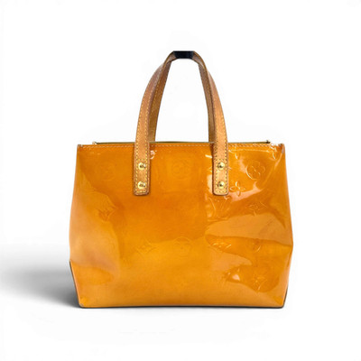 LOUIS VUITTON Reade PM Monogram Vernis Leather Yellow Top Handle Bag M91144