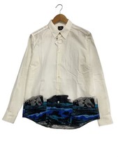 Paul Smith Long-Sleeve Shirt, Size M, Cotton, White, Printed, RY-CR-39422