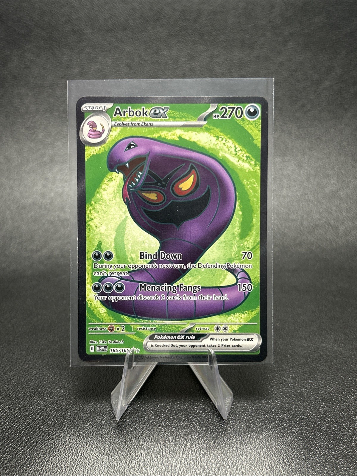 Pokemon Arbok ex 185/165 Ultra Rare Holofoil SV: 151 Near Mint