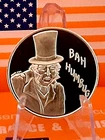 1 oz .999 Fine Silver *BAH HUMBUG* -Ebenezer Scrooge- MERRY CHRISTMAS Round