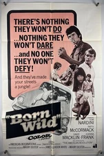 BORN WILD Movie Poster (Fine-) One Sheet 1968 AIP Bad Teens 22565