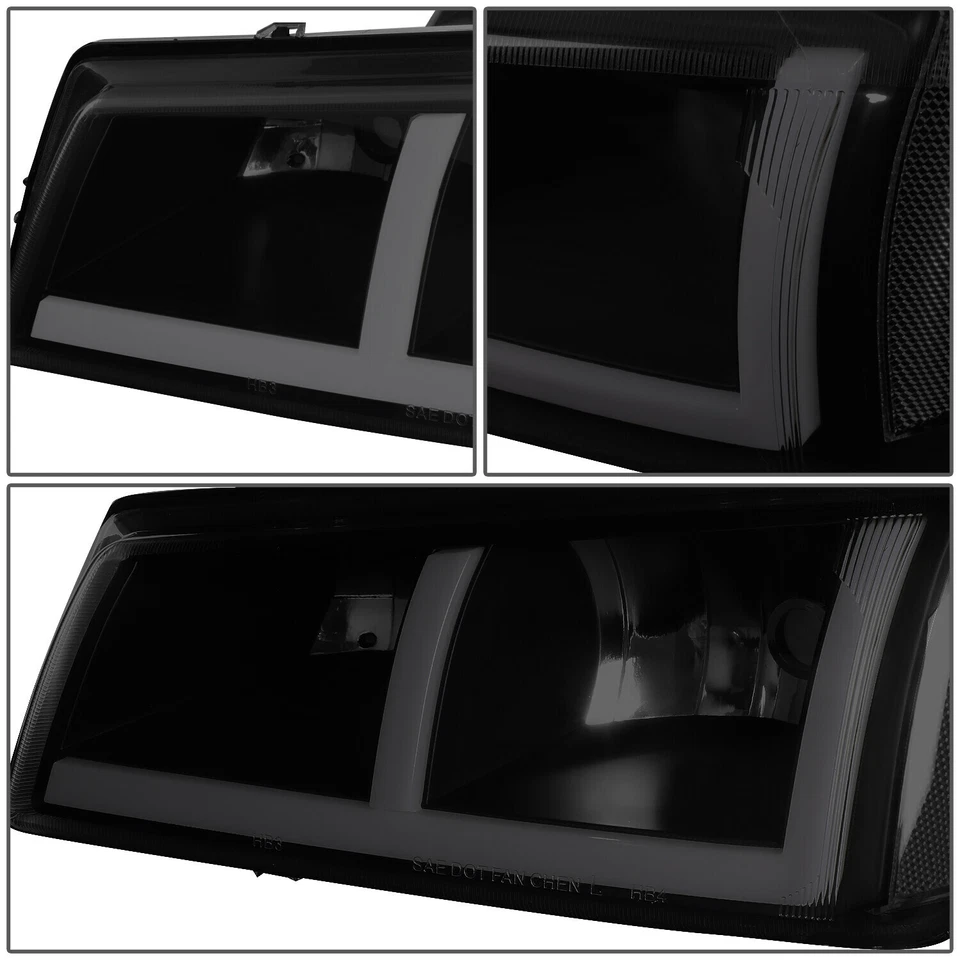 Faros LED DRL ahumados para Silverado 1500 2500 3500 2003-2006 patrón F Foto 4 de 4