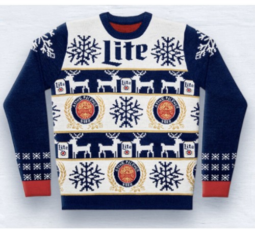 MILLER LITE BEER UGLY CHRISTMAS SWEATER 