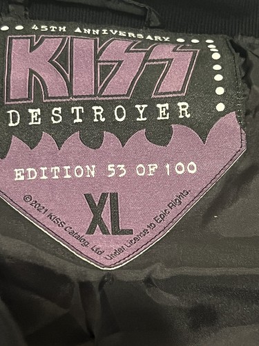 KISS Destroyer Satin Jacket Size XL Paul Stanley Purple NEW offical 53/100 - Picture 8 of 21