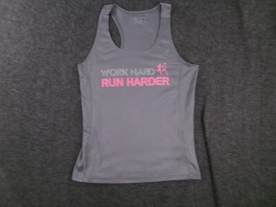 New Balance Tank Top Women Medium Gray Workout Racerback Pullover Work Hard Run