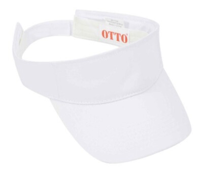 NEW WHITE OTTO CAP HAT SUN VISOR ADJUSTABLE ADULT SZ COTTON BLEND CURVED 601105