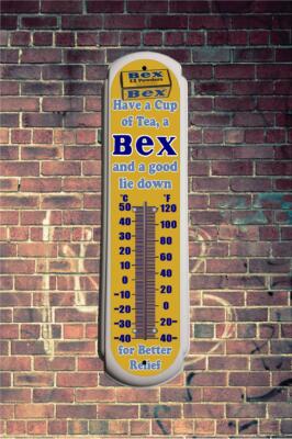 BEX METAL WALL THERMOMETER RETRO VINTAGE MAN CAVE OUTDOOR INDOOR WALL ...