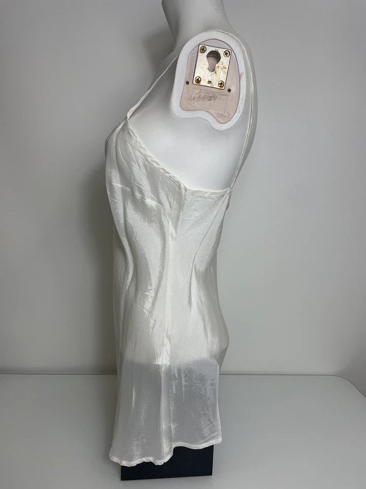 Camiseta sin mangas Nanette Lepore blanca seda talla 6 Foto 2 de 4