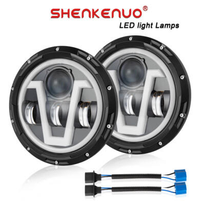 For Freightliner Century Class 7inch Round LED Headlights Hi/Lo Beam Light