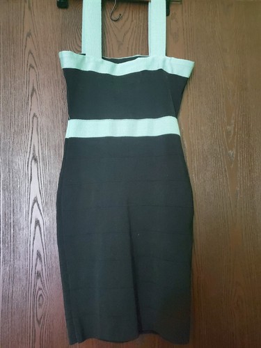 Kim Kardashian türkis und schwarz Kleid Medium - Bild 2 von 4