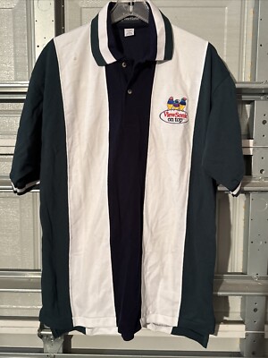 VTG Anvil View Sonic Polo Shirt Short Sleeve Cotton White Large USA Made Men B