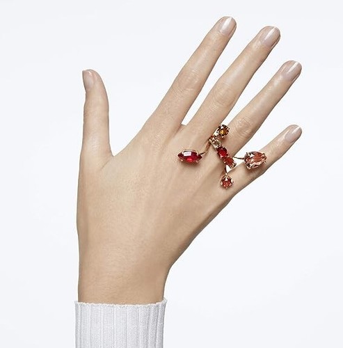 Swarovski Gema ring, Multi Coloured on Gold Coloured New - Picture 4 of 4