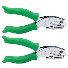 2Pcs 1/4" Triangle and 1/6" Square Handheld Metal Hole Punch for DIY Craft Paper