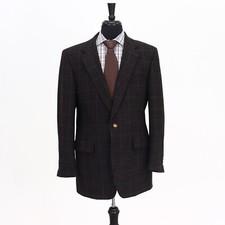 Vintage Hart Schaffner Marx Union Made USA 42R Brown Sport Coat Jacket Check